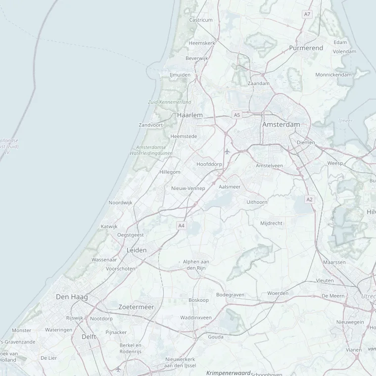 Kaart van de omgeving van Nieuw-Vennep